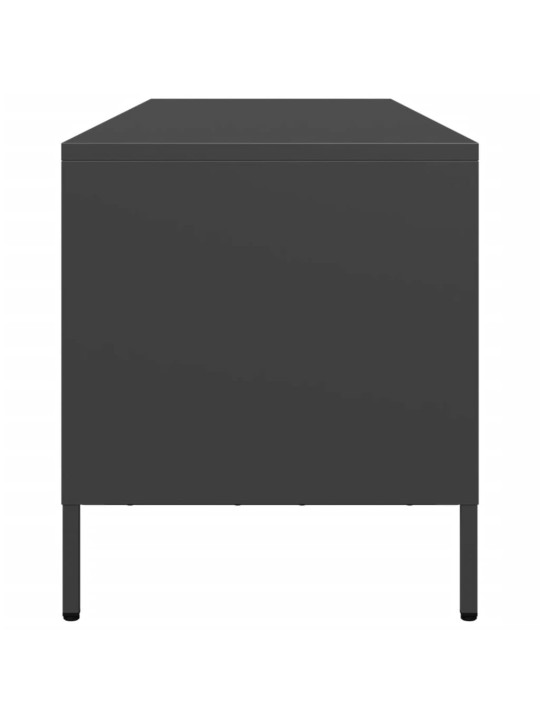 TV skříňka černá 135 x 39 x 43,5 cm ocel válcovaná za studena
