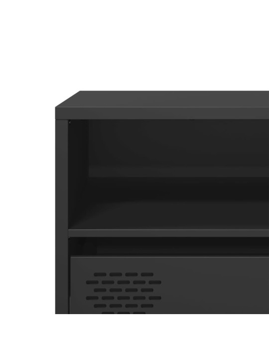 TV skříňka černá 135 x 39 x 43,5 cm ocel válcovaná za studena