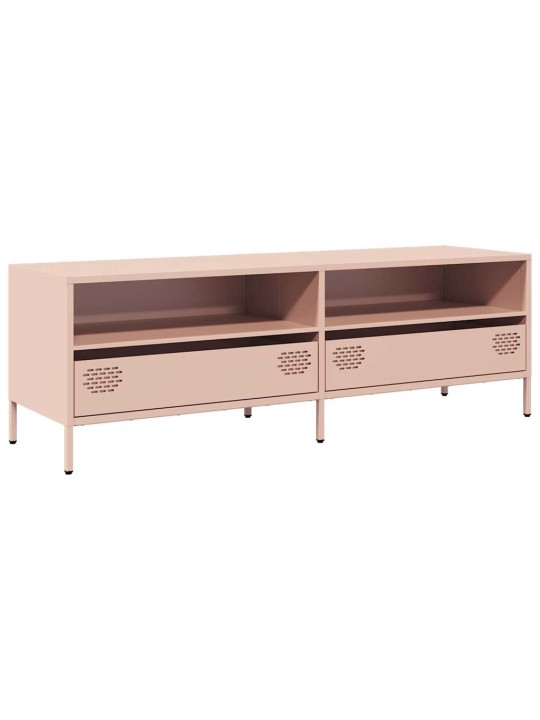 TV skříňka růžová 135 x 39 x 43,5 cm ocel válcovaná za studena