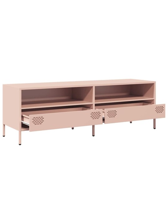TV skříňka růžová 135 x 39 x 43,5 cm ocel válcovaná za studena
