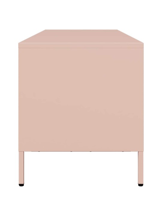 TV skříňka růžová 135 x 39 x 43,5 cm ocel válcovaná za studena