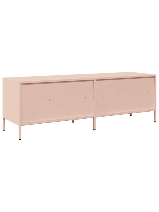 TV skříňka růžová 135 x 39 x 43,5 cm ocel válcovaná za studena