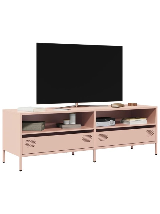 TV skříňka růžová 135 x 39 x 43,5 cm ocel válcovaná za studena