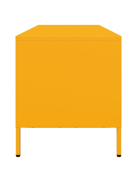 TV skříňka hořčicově žlutá 135 x 39 x 43,5 cm ocel