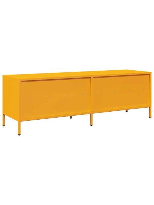 TV skříňka hořčicově žlutá 135 x 39 x 43,5 cm ocel