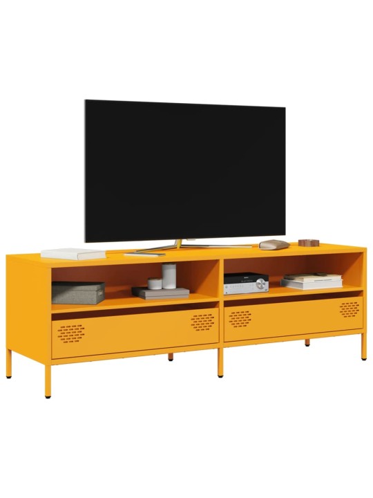 TV skříňka hořčicově žlutá 135 x 39 x 43,5 cm ocel