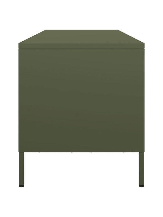 TV skříňka olivově zelená 135 x 39 x 43,5 cm ocel