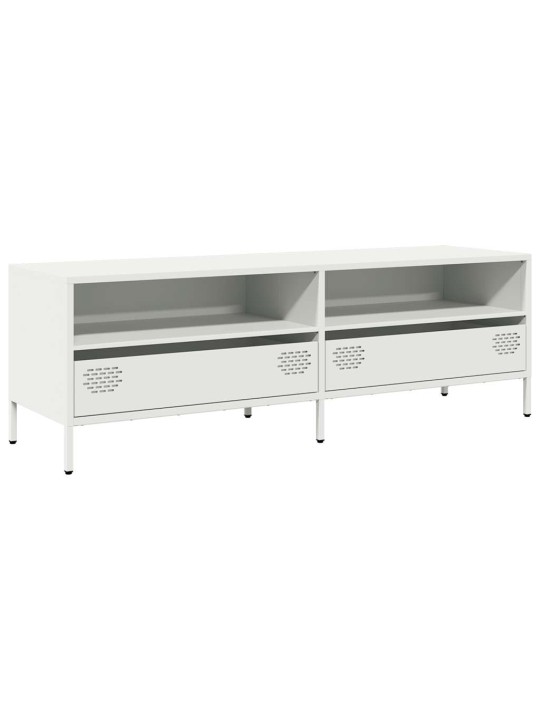 TV skříňka bílá 135 x 39 x 43,5 cm ocel válcovaná za studena