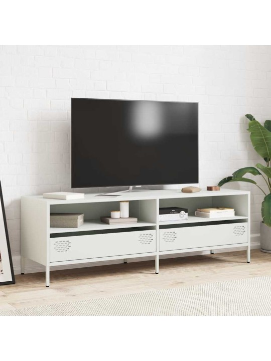 TV skříňka bílá 135 x 39 x 43,5 cm ocel válcovaná za studena