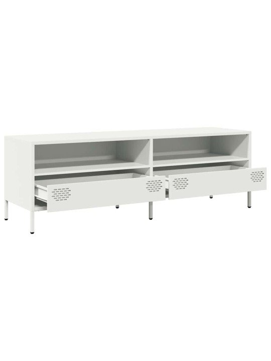 TV skříňka bílá 135 x 39 x 43,5 cm ocel válcovaná za studena