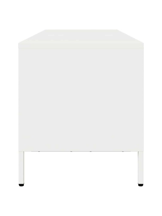 TV skříňka bílá 135 x 39 x 43,5 cm ocel válcovaná za studena