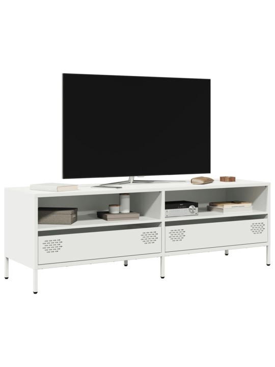 TV skříňka bílá 135 x 39 x 43,5 cm ocel válcovaná za studena