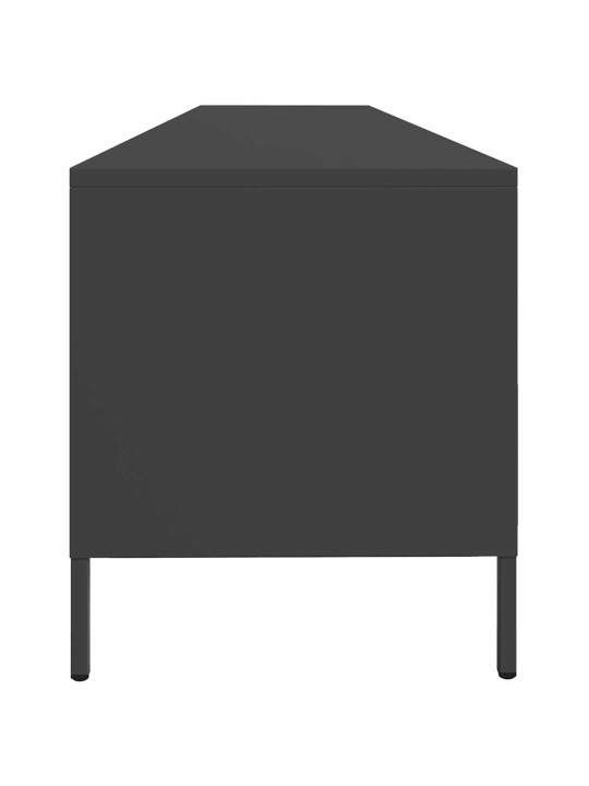 TV skříňka černá 202x39x43,5 cm ocel válcovaná za studena
