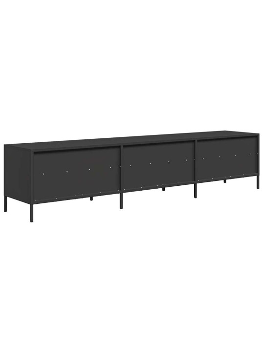 TV skříňka černá 202x39x43,5 cm ocel válcovaná za studena