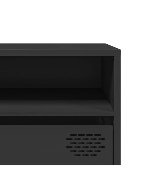 TV skříňka černá 202x39x43,5 cm ocel válcovaná za studena