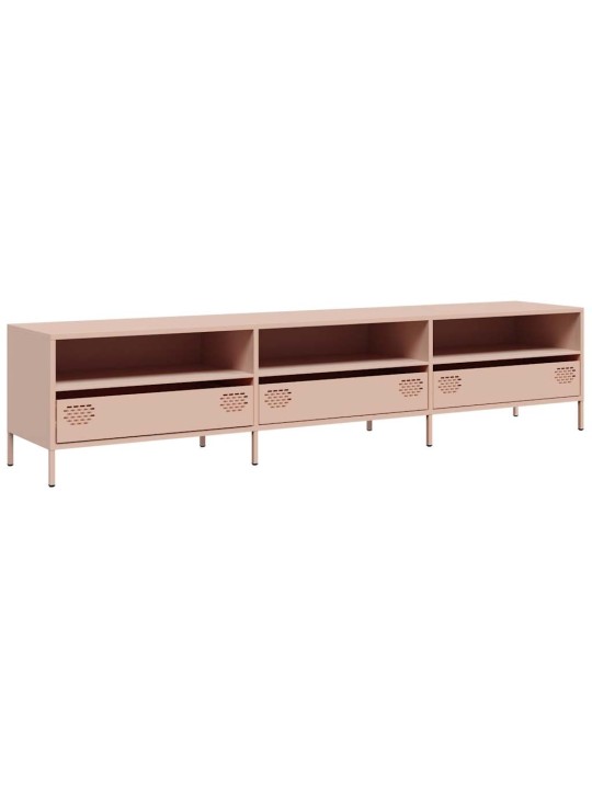 TV skříňka růžová 202 x 39 x 43,5 cm ocel válcovaná za studena