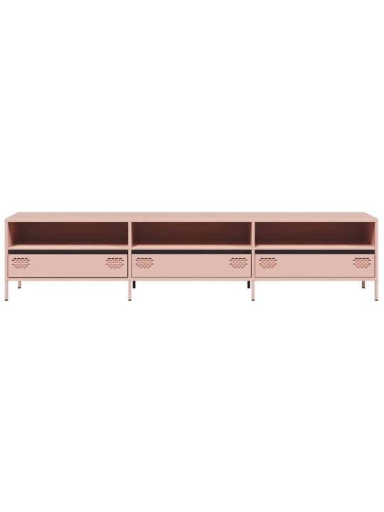 TV skříňka růžová 202 x 39 x 43,5 cm ocel válcovaná za studena