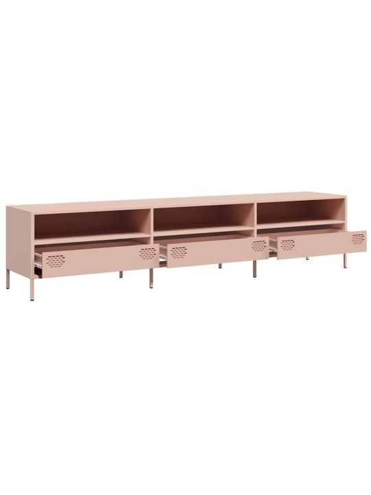 TV skříňka růžová 202 x 39 x 43,5 cm ocel válcovaná za studena