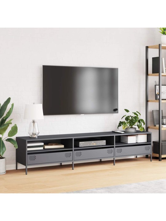 TV skříňka antracitová 202x39x43,5 cm ocel válcovaná za studena