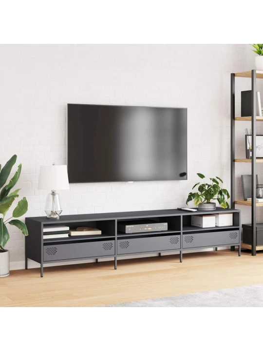 TV skříňka antracitová 202x39x43,5 cm ocel válcovaná za studena