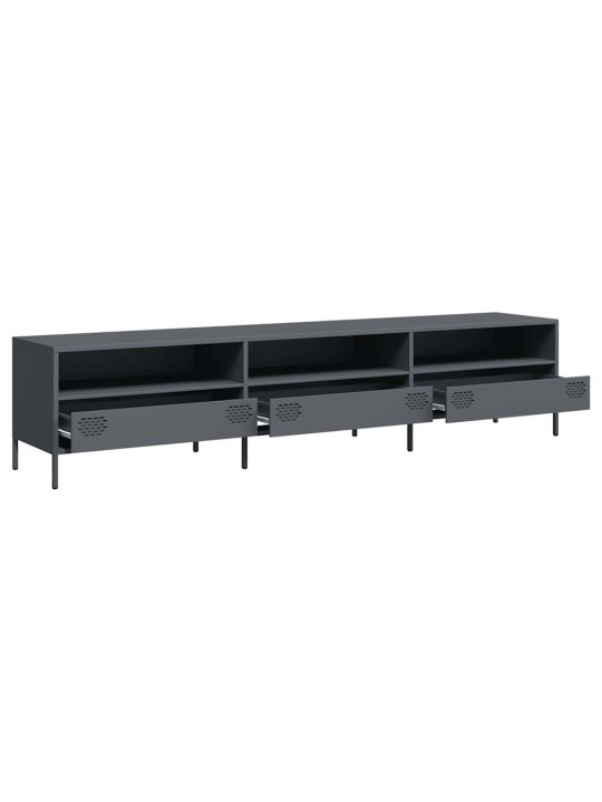 TV skříňka antracitová 202x39x43,5 cm ocel válcovaná za studena