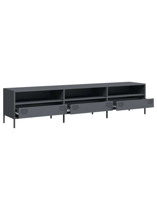 TV skříňka antracitová 202x39x43,5 cm ocel válcovaná za studena