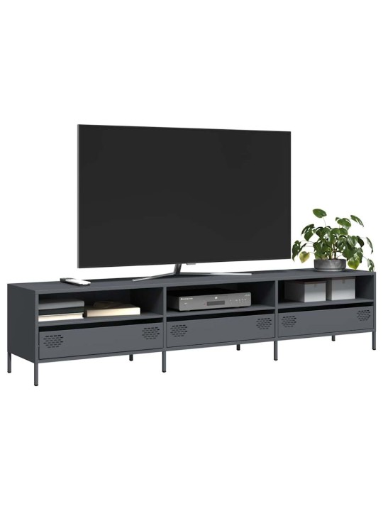 TV skříňka antracitová 202x39x43,5 cm ocel válcovaná za studena
