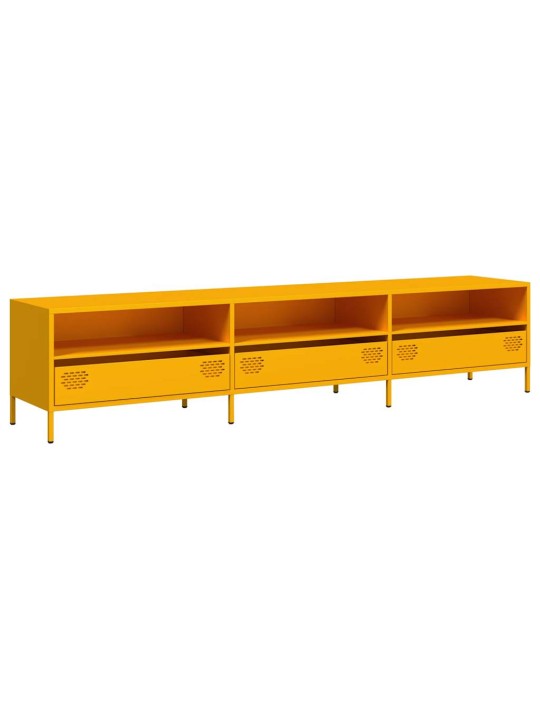 TV skříňka žlutá 202 x 39 x 43,5 cm ocel válcovaná za studena