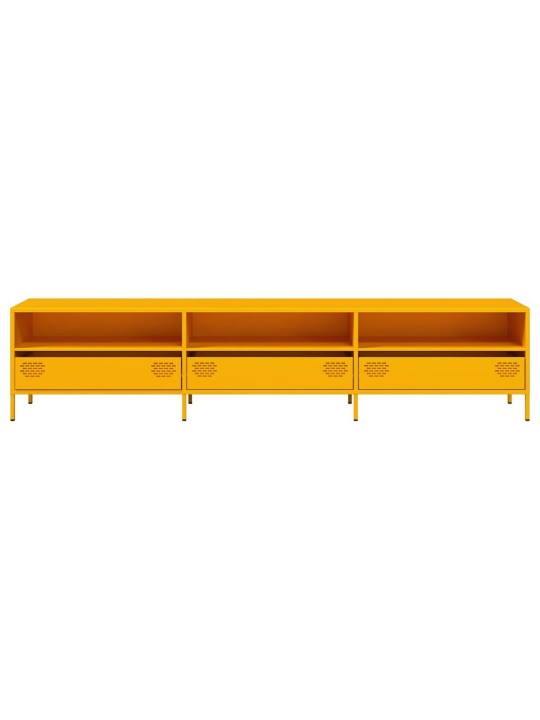 TV skříňka žlutá 202 x 39 x 43,5 cm ocel válcovaná za studena