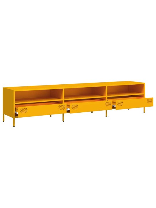 TV skříňka žlutá 202 x 39 x 43,5 cm ocel válcovaná za studena