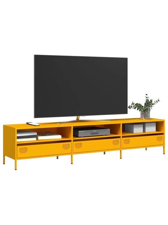 TV skříňka žlutá 202 x 39 x 43,5 cm ocel válcovaná za studena