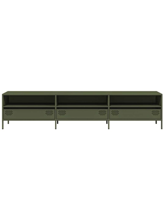 TV skříňka olivová 202 x 39 x 43,5 cm ocel válcovaná za studena