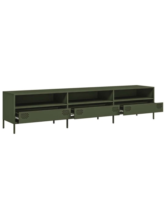 TV skříňka olivová 202 x 39 x 43,5 cm ocel válcovaná za studena