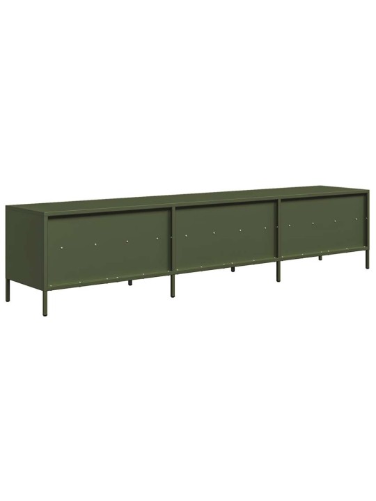 TV skříňka olivová 202 x 39 x 43,5 cm ocel válcovaná za studena