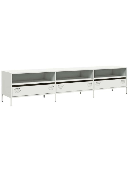 TV skříňka bílá 202 x 39 x 43,5 cm ocel válcovaná za studena