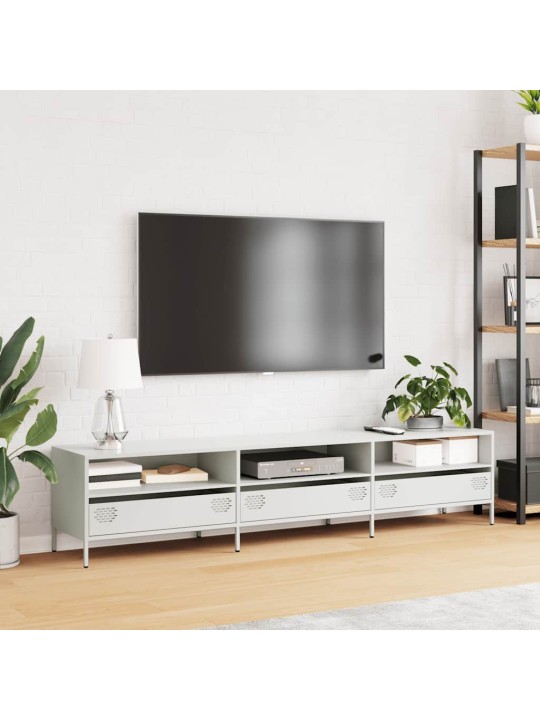 TV skříňka bílá 202 x 39 x 43,5 cm ocel válcovaná za studena