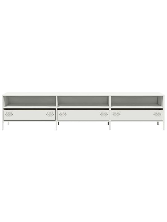 TV skříňka bílá 202 x 39 x 43,5 cm ocel válcovaná za studena
