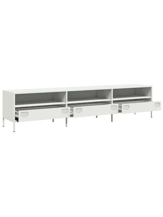TV skříňka bílá 202 x 39 x 43,5 cm ocel válcovaná za studena