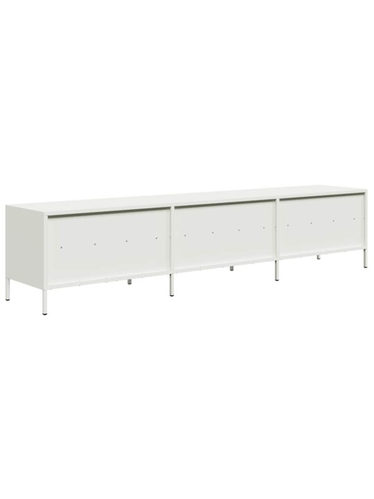TV skříňka bílá 202 x 39 x 43,5 cm ocel válcovaná za studena
