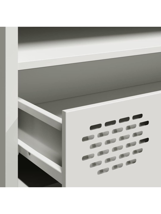 TV skříňka bílá 202 x 39 x 43,5 cm ocel válcovaná za studena