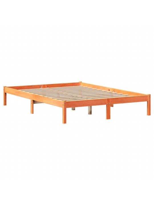 Postel bez matrace voskově hnědá 135 x 190 cm masivní borovice