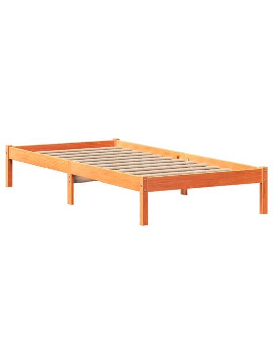 Postel bez matrace voskově hnědá 100 x 200 cm masivní borovice