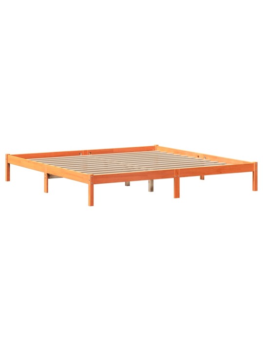 Postel bez matrace voskově hnědá 180 x 200 cm masivní borovice
