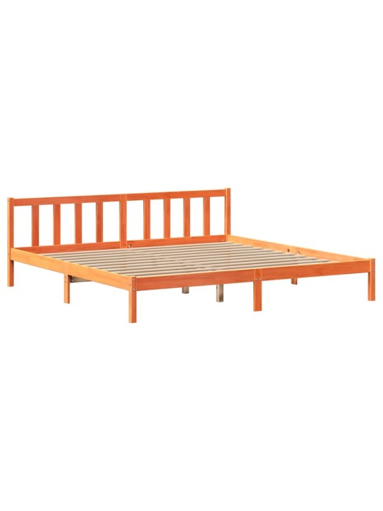 Postel bez matrace voskově hnědá 200 x 200 cm masivní borovice