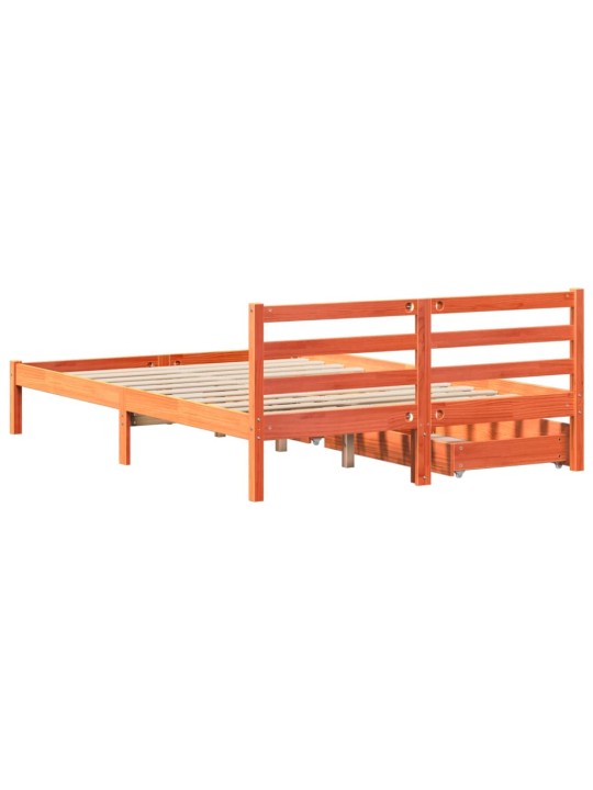 Postel bez matrace voskově hnědá 140 x 190 cm masivní borovice