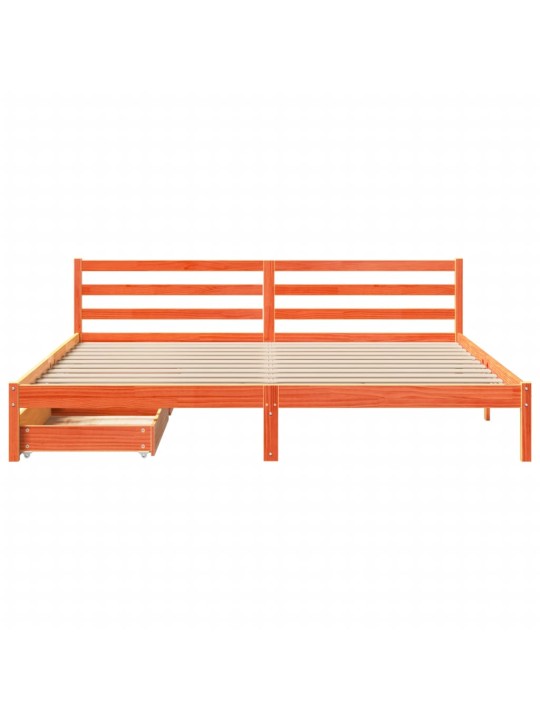Postel bez matrace voskově hnědá 200 x 200 cm masivní borovice