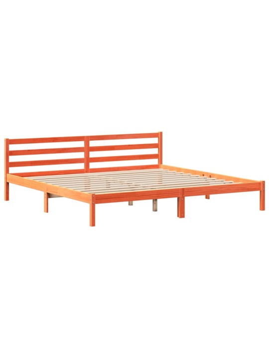 Postel bez matrace voskově hnědá 200 x 200 cm masivní borovice