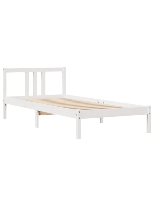 Postel bez matrace bílá 90 x 200 cm masivní borovice