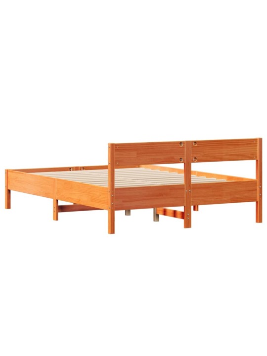 Postel bez matrace voskově hnědá 135 x 190 cm masivní borovice