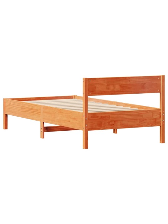 Postel bez matrace voskově hnědá 75 x 190 cm masivní borovice